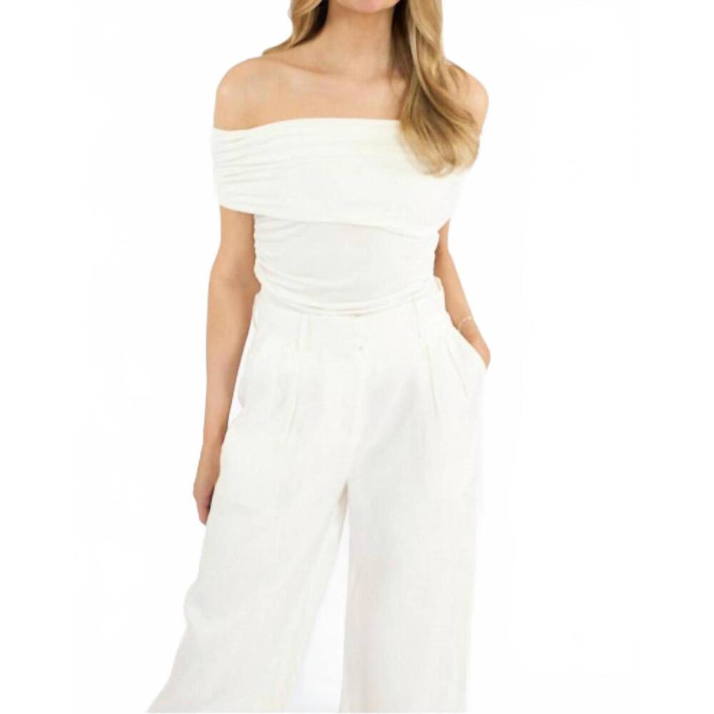 NEW KARINA GRIMALDI lume jersey top in white